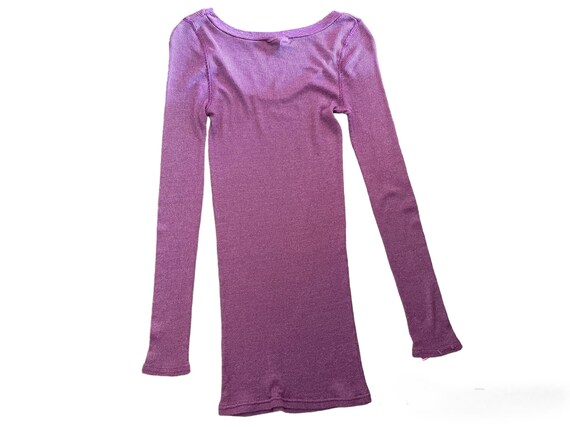Vintage 90s Solid Purple Long Sleeve Knit Top by … - image 2