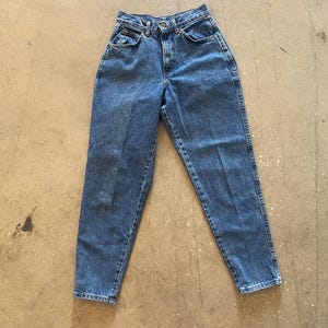 Vintage 1980’s Pleated + High Waisted Denim Jeans by Chic