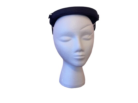 Vintage 50s Gorgeous Navy Cocktail Hat - image 1