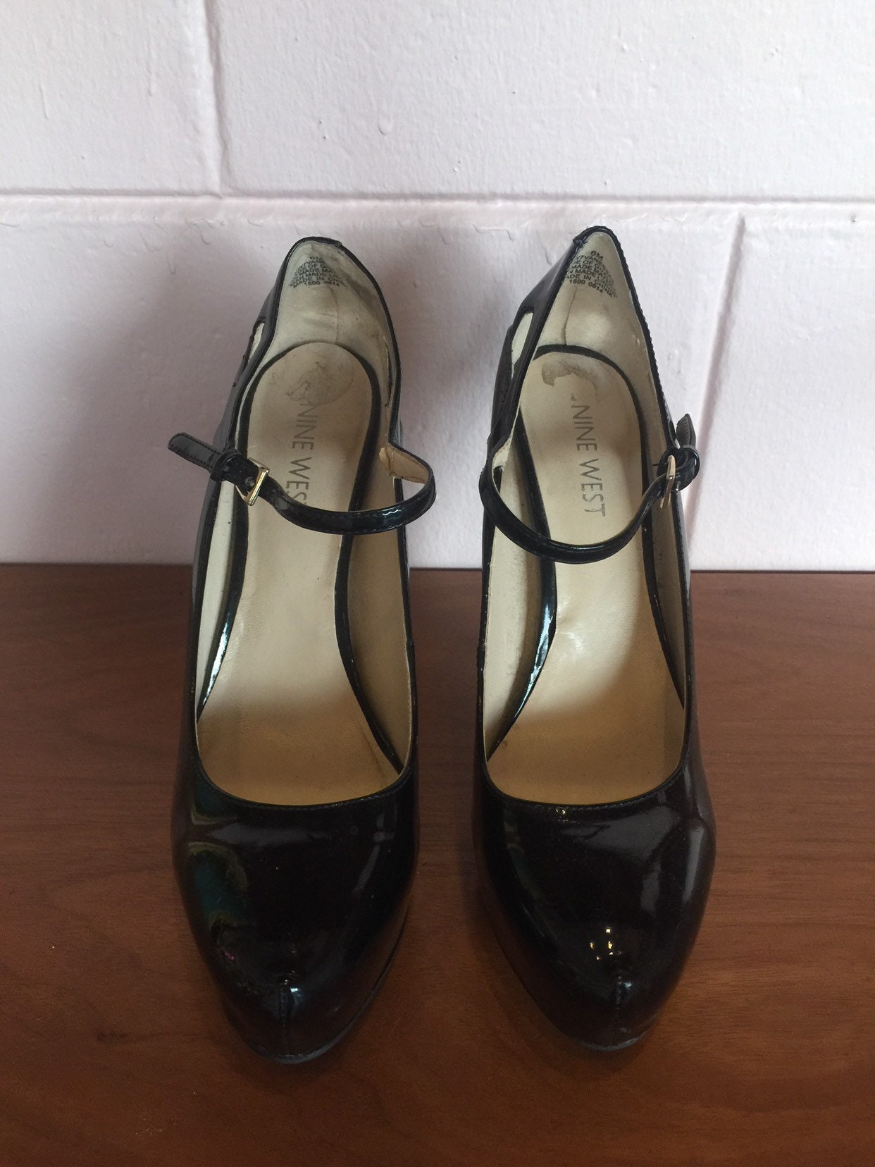 Black Patent Leather Vanessa Stiletto Platform Pumps by Nine | Etsy