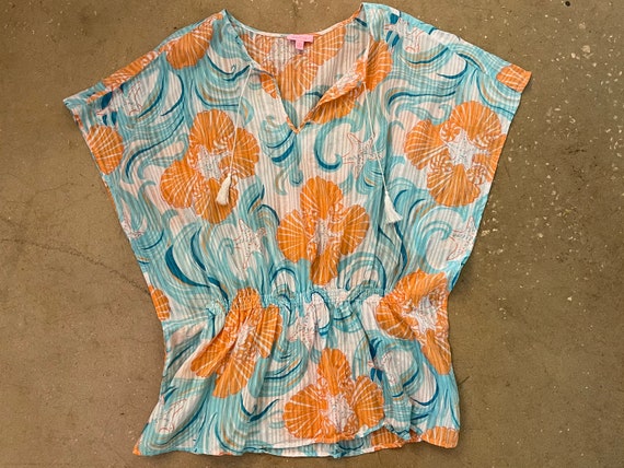 Vintage 00s Lilly Pulitzer Printed Butterfly Top … - image 1