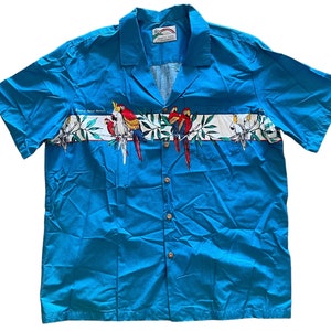 Vintage 80s Men’s Short Sleeve Cotton Magnum P.I. Style Hawaiian Print Shirt by Paradise Found Size XXL