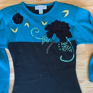 Vintage 80s Sequined Sweater Dress
