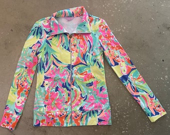 Vintage Y2K Lilly Pulitzer Stretch French Terry Printed Jacket Size XXS