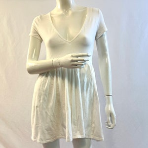 Vintage Cotton Lycra Mini Dress with Deep V Neckline