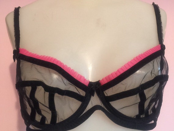 Vintage 1990s Agent Provocateur Black and Pink Me… - image 2