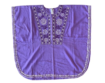 Vintage 1960’s Purple Cotton Tunic with The Most Intricate + Iconic Embroidery Details