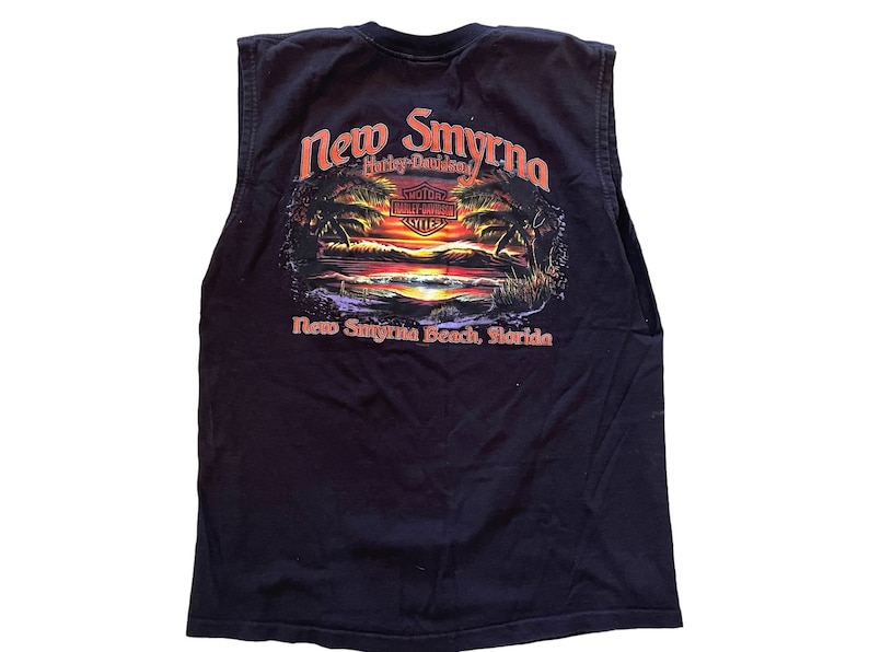 New Symrna Florida Harley Davidson Cut off Muscle Tee Size Large - Etsy