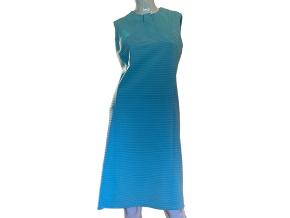 Vintage 60s Aqua Sleeveless Dress - image 1