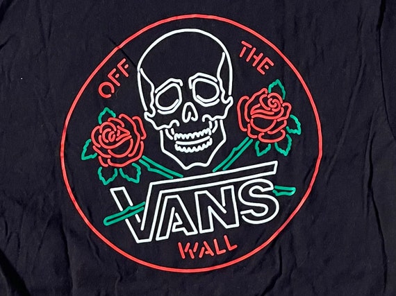 rustig aan Metalen lijn Beide Vans off the Wall Skeleton Roses T Shirt Size Medium - Etsy