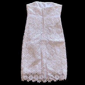 Lilly Pulitzer Bowen White Vintage Floral Lace Strapless Dress Size 0 image 4
