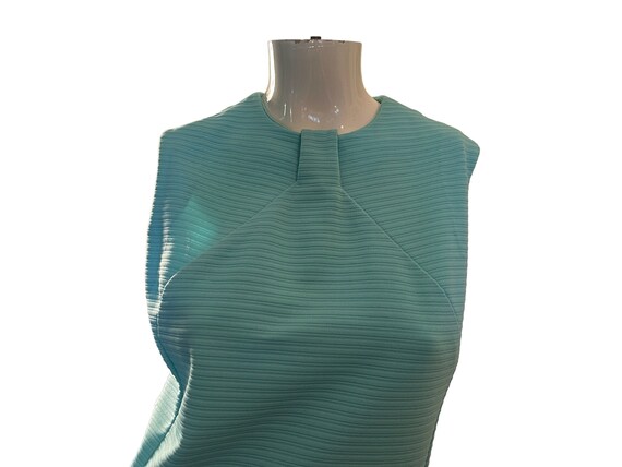 Vintage 60s Aqua Sleeveless Dress - image 2