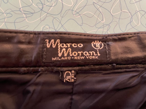 Vintage 1980s Marco Maroni Black Leather Mini Ski… - image 4