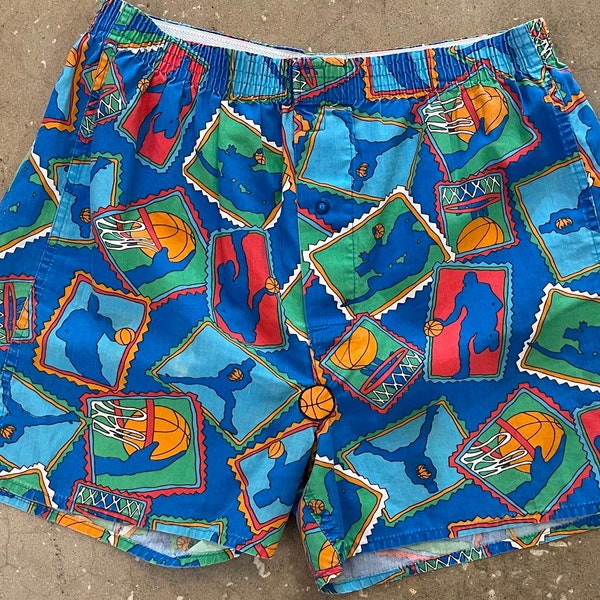 Vintage 80s Basketball Boxer Shorts by Lee