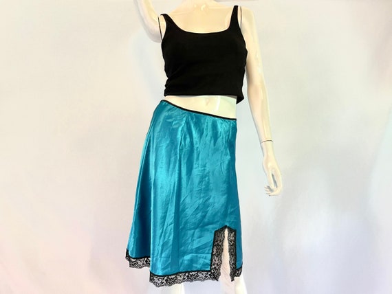 Vintage 1990s Satin + Lace Slip Skirt by Victoria… - image 2