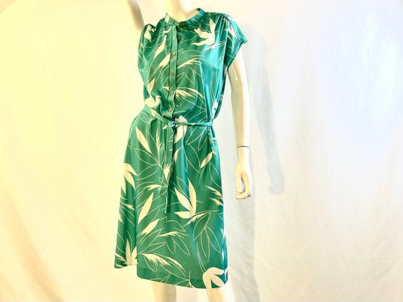 Vintage 1970s Marty Gutmacher Turquoise Green Flo… - image 6