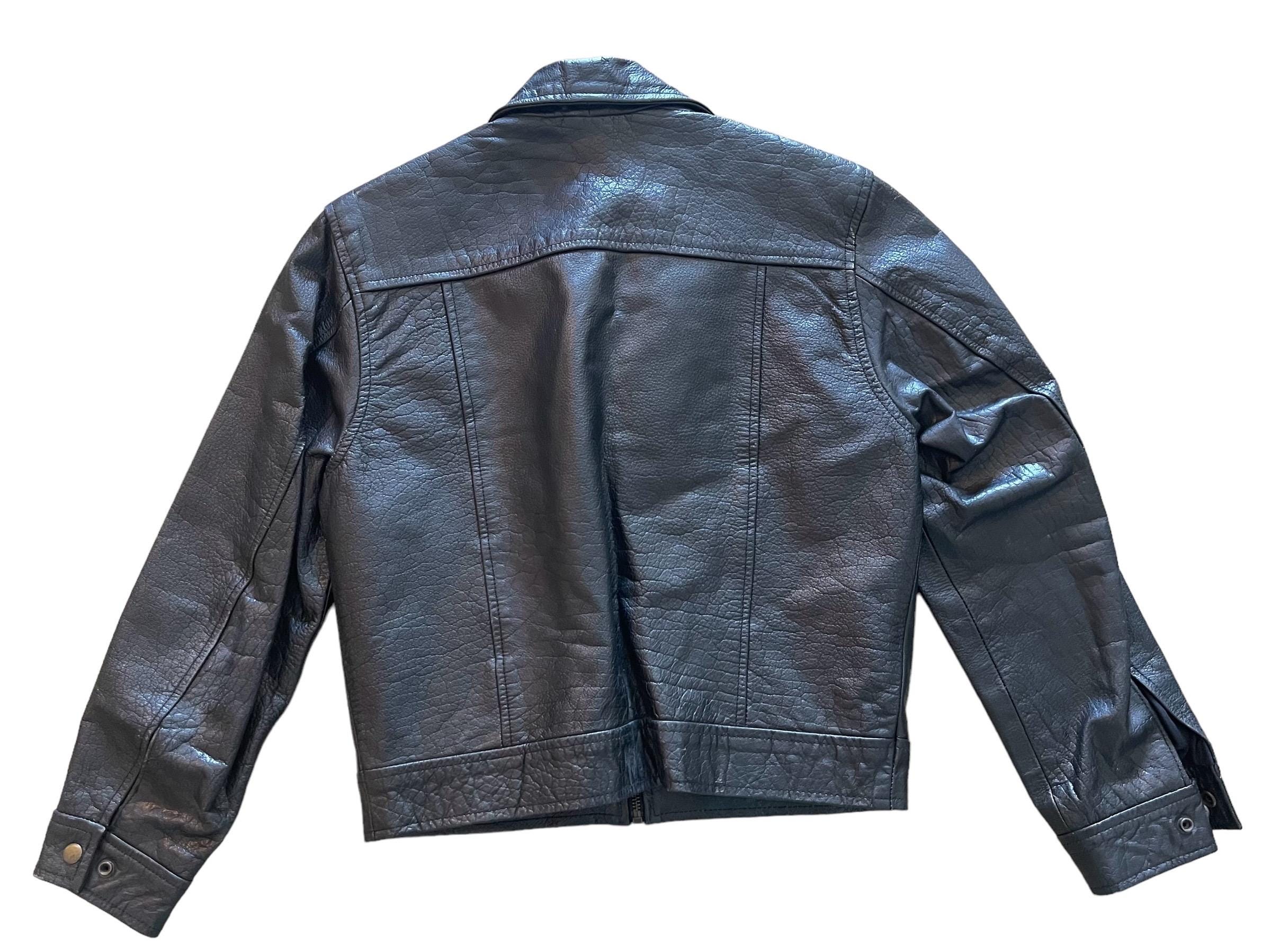 Vintage 80s Black Leather Jacket by Wilson Leather Size
