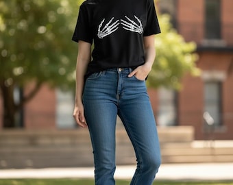 Skeleton Hands T - Shirt Size Large (Womens)