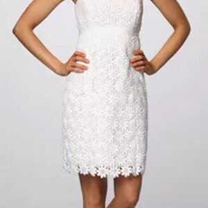 Lilly Pulitzer Bowen White Vintage Floral Lace Strapless Dress Size 0 image 8