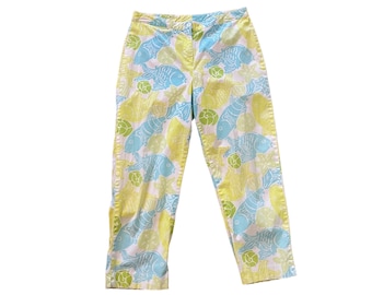 Vintage 00s Lilly Pulitzer Fish Print Pants Size 8