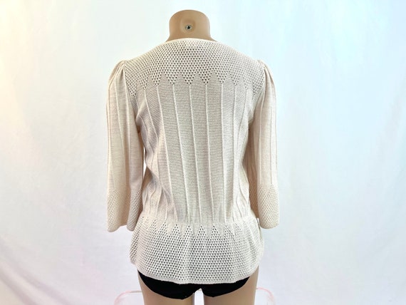 80s Vintage Cotton Polyester Sweater With Peplum - image 2