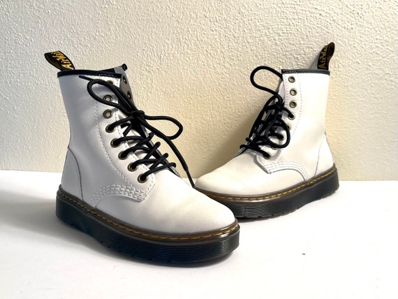 Doc Martin 1460 Womens White Zavala Combat Boot Patent Leather Lace up Boots Size 4M 5.5W Etsy Canada