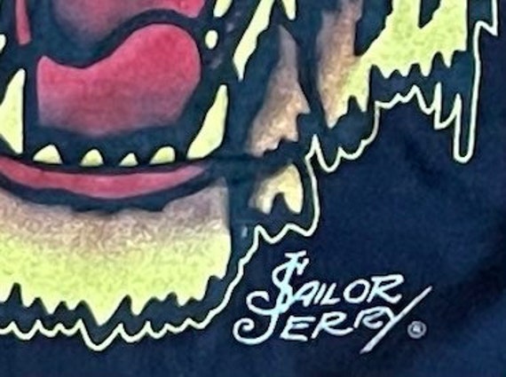 Vintage Y2K Sailor Jerry Tattoo Tiger Screened T … - image 4