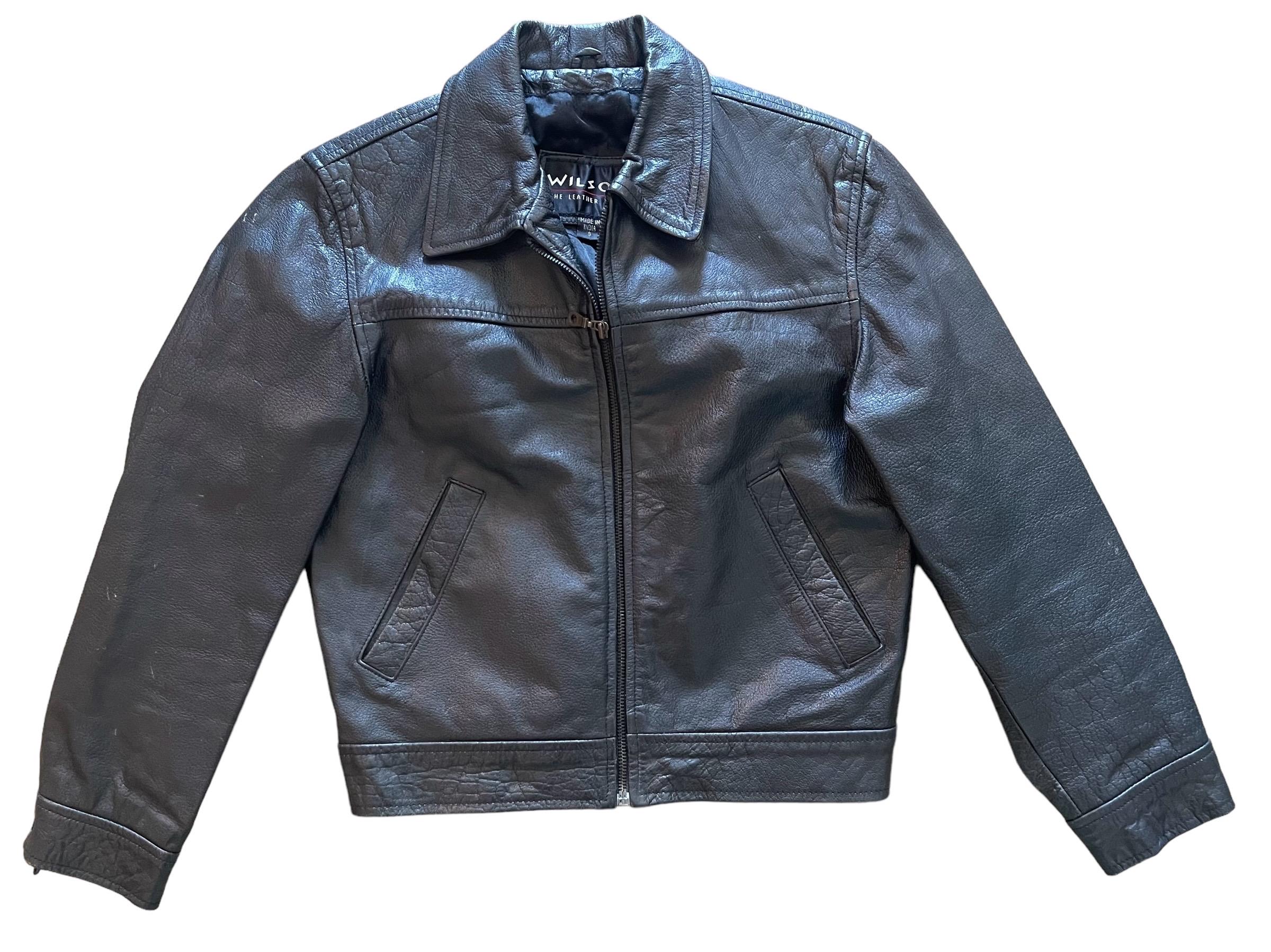 Vintage 80s Black Leather Jacket by Wilson Leather Size