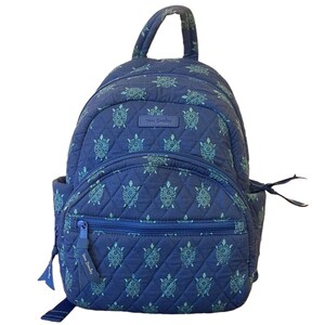 Super Cute Blue Quilted Backpack With Allover Turtle Print  display picture 3