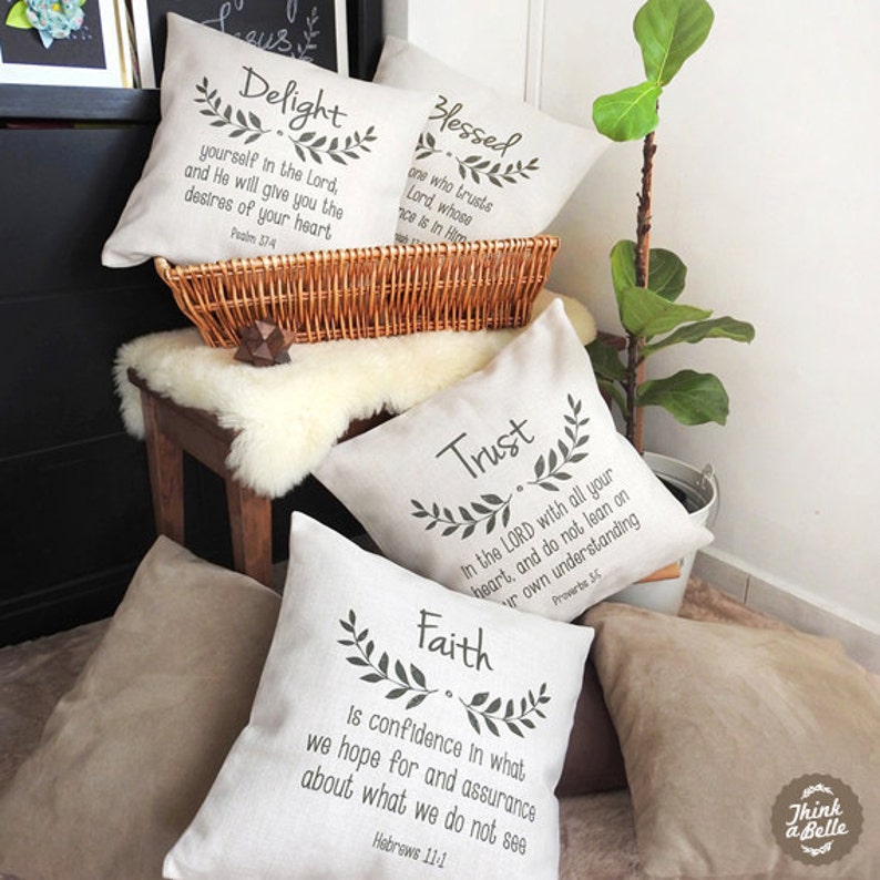 Timeless Wreath Bible Verse Pillow Throw Pillow Word Etsy