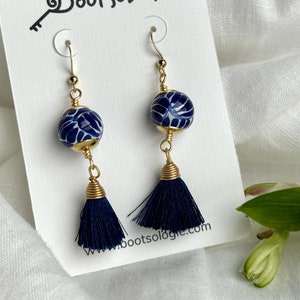 Hand-Painted Ceramic Earrings, Unique Gift for Women, Artisanal Talavera Jewelry, Mexican Inspired Design.
