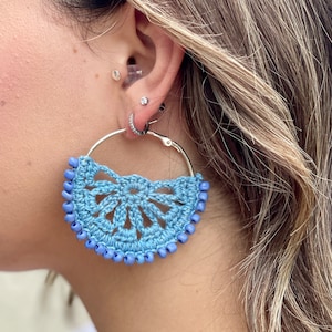 Knitted Earrings, Handmade Earrings, Women Earrings, Crochet Jewelry.