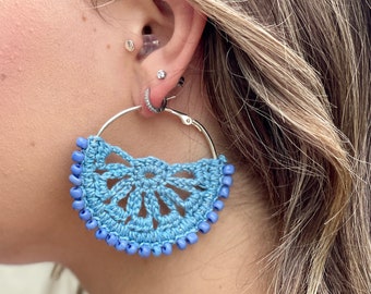 Knitted Earrings, Handmade Earrings, Women Earrings, Crochet Jewelry.