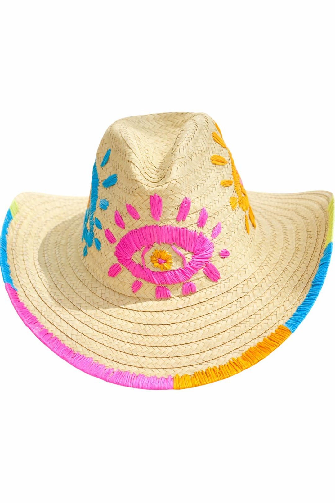 Women Sun Hat, Hand Embroidered Straw Hat, Mexican Artisan  display picture 3
