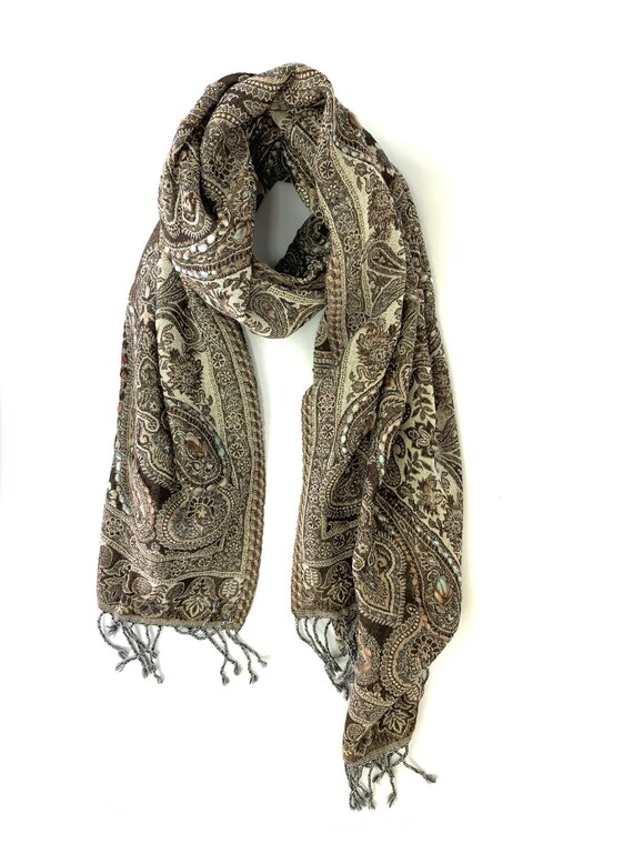 embroidered wool scarf