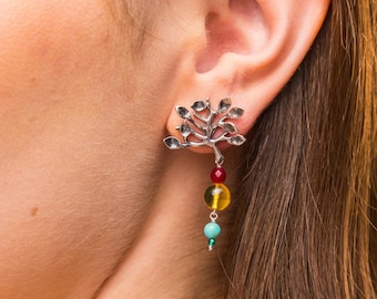 Aretes de Plata Artesanales, Aretes de Gota en Plata 925, Joyería Mexicana.