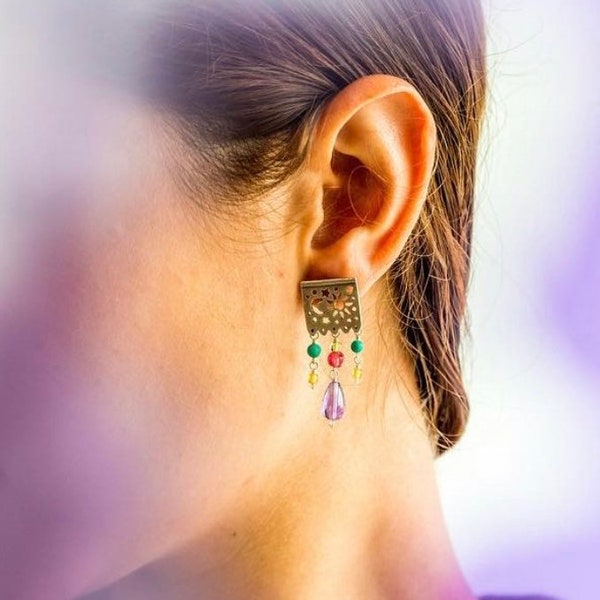 Gabriela Sanchez Mexican Silver Jewelry, Mexican Jewelry, Silver Earrings, Women Earrings, Gifts for Her, Fiesta Jewelry, Handmade Jewelry.