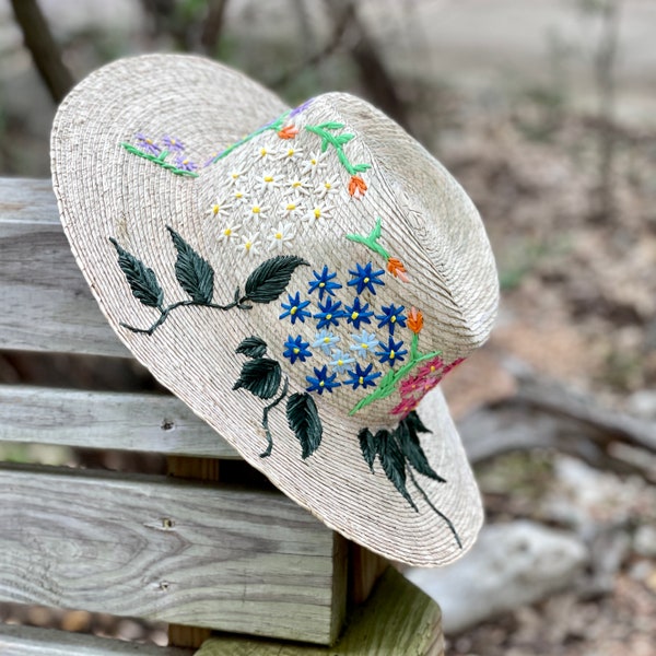 Mexican Artisanal Hat, Hand Painted Hat, Colorful Floral Hat, Traditional Mexican Hat, Floral Painted Hat, Mexican Hat, Handmade Hat.