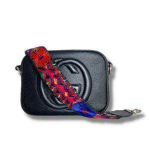 Guatemalan Handmade Embroidered Top Handle Strap. Short Bag Strap. Short Bag Strap Purse.
