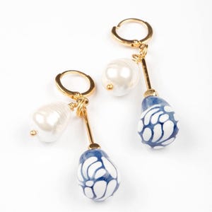 Hand Painted Ceramic Earrings, Artisan Talavera Jewelry, Unique Mexican Design, Perfect Gift for Women.
