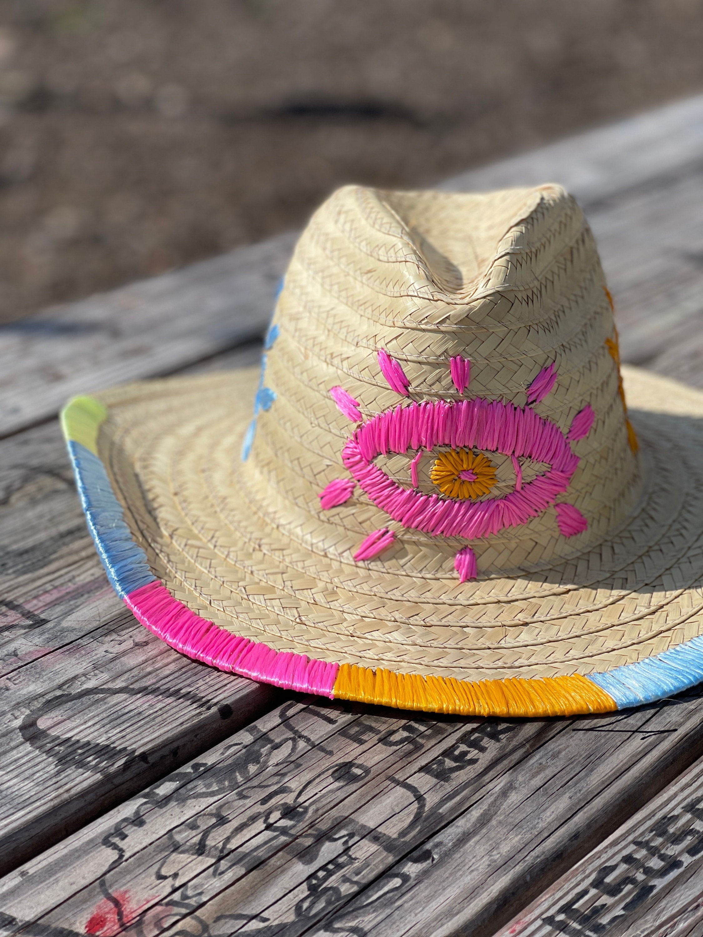 Handmade Fedora Sun Hat, Bamboo Straw Summer Hat, Mexican  display picture 1
