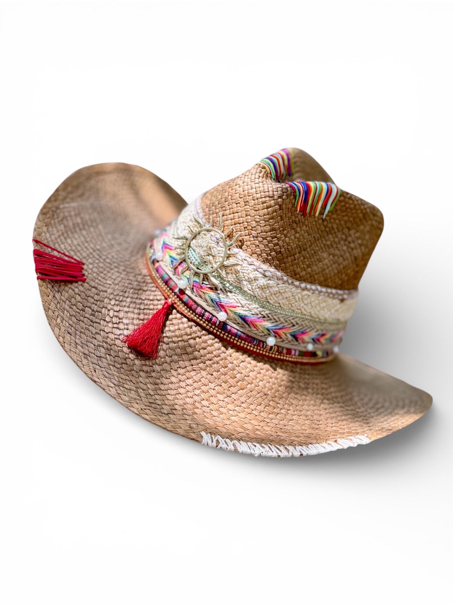 Colorful Woven Band Women\'s Hat  hand made hat handcraft from Colombia ?? Colombian Straw Handmade Hat - Etsy main image 3