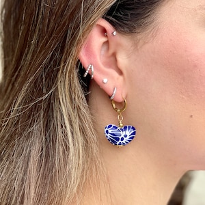 Hand Painted Ceramic Earrings, Artisan Talavera Jewelry, Unique Mexican Design, Perfect Gift for Women.