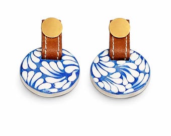 Talavera Pottery Earrings, Mexican Earrings, Unique Handcrafted Jewelry, Perfect Gift for Her.