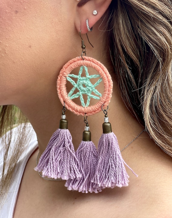 Knitted earrings cheap