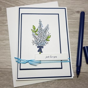 Carte de voeux faite à la main, juste pour vous carte, carte à usage général, carte bouquet floral. image 1