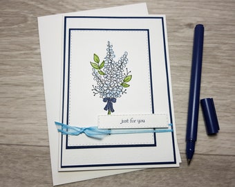 Carte de voeux faite à la main, juste pour vous carte, carte à usage général, carte bouquet floral.