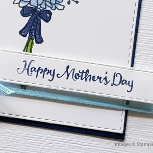 Floral Mothers Day Card, Mother's Day Card with Blue Flowers image 4