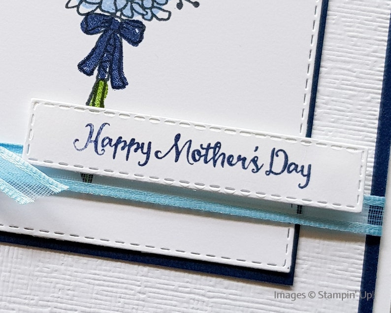 Floral Mothers Day Card, Mother's Day Card with Blue Flowers image 4