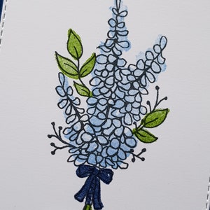 Floral Mothers Day Card, Mother's Day Card with Blue Flowers image 2